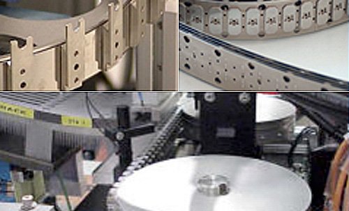 metalen riemen met productdragers